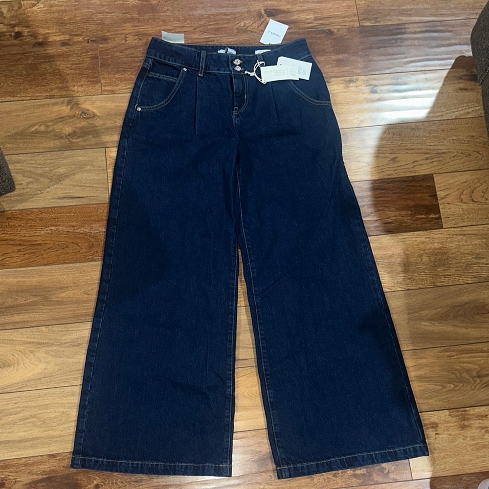 Forever 21 Dark Blue Flare & Wide Leg Jeans